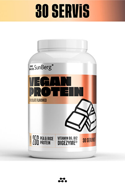 SunBerg Vegan Protein Vanilya Aromalı-30 porsiyon (25 g Bezelye ve Pirinç Pro...