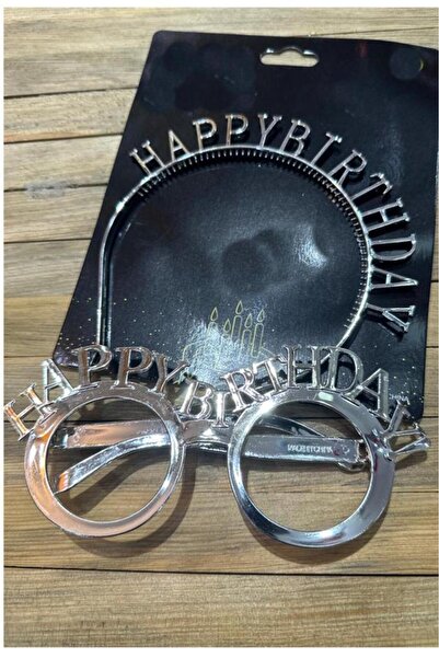 BeySüS Happy Birthday Tac Gözlük Set Gümüş