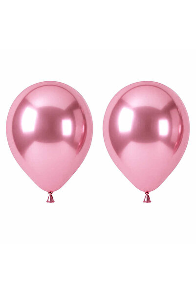 BeySüS Light Pink Color Latex Chrome Balloon (45 cm) - 2 Pieces