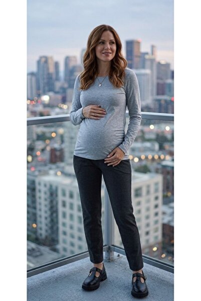 Motherway Winter Maternity Waist Adjustable Anthracite Work Trousers