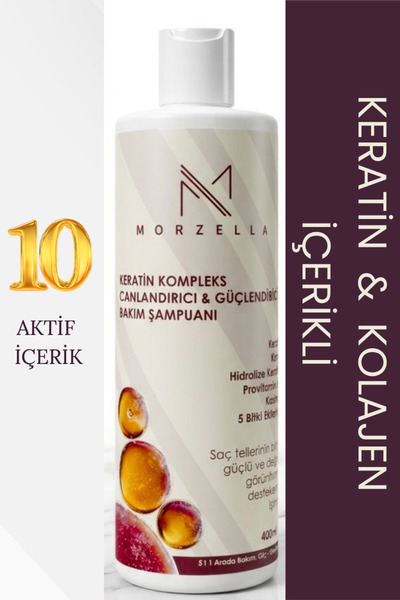 morzella Keratin ve Kolajen İçerikli Dolgunlaştırıcı Canlandırıcı Şampuan 400 ML