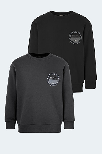 Slazenger Σετ LONE 2 τεμαχίων Unisex Παιδικό Μαύρο - Σκούρο Γκρι Φούτερ