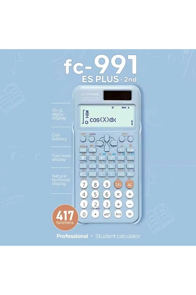 Choice1 آلة حاسبة علمية زرقاء FC-991 ES PLUS مع 417 وظيفة وشاشة عرض 10+2 خانة...