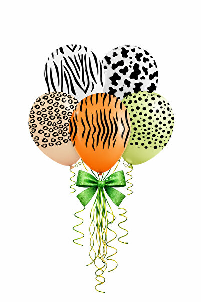BeySüS Safari Patterned Colorful Printed Balloons 10 Pcs