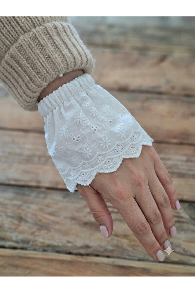 Mufincollection Handmade Scallop Lace Bracelet – Elastic Elegant Arm Cuff – R...