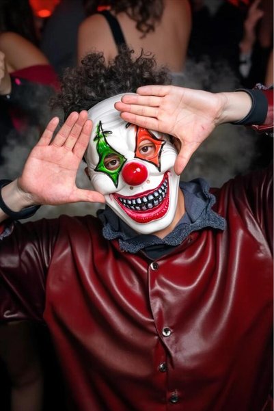 BeySüS Halloween Maske Palyaço Kırmızı Yeşil