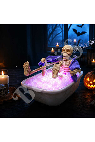 BeySüS Halloween Cadılar Bayramı Duş Alan Küvetli İskelet