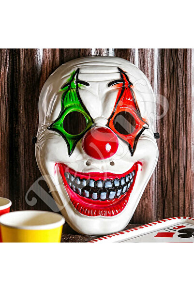 BeySüS Halloween Maske Palyaço Kırmızı Yeşil
