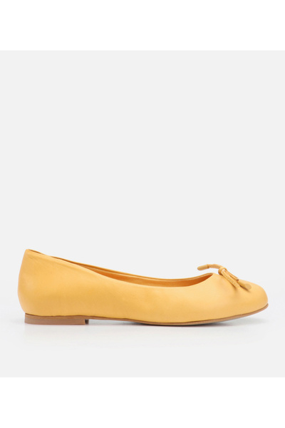 Hotiç Damen-Ballerinas aus Leder in Gelb