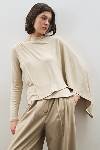 Manuka Shawl Detailled Dressy Bluz Stone
