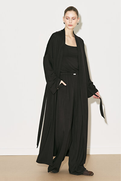 Manuka Easy Comfortable Long Kimono Brown