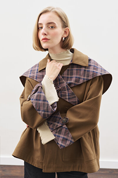 Manuka Greta Shawl Detail Parka Jacket Khaki