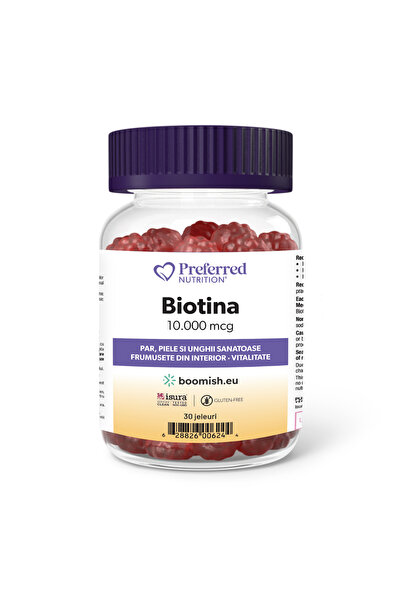 Preferred Nutrition Biotin 10.000 mcg pentru menținerea sănătății părului, un...