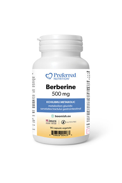 Preferred Nutrition Berberine 500 mg - 90 capsule - pentru susținerea metabol...
