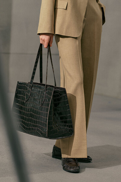 Manuka Kabartma Leather City Ç Bag Brown