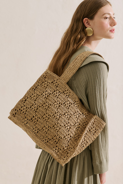 Manuka Haley Straw Bag Beige