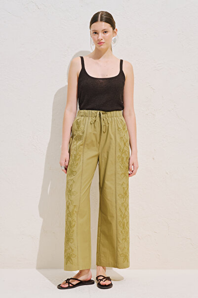 Manuka Embroidered Limited Pants Khaki