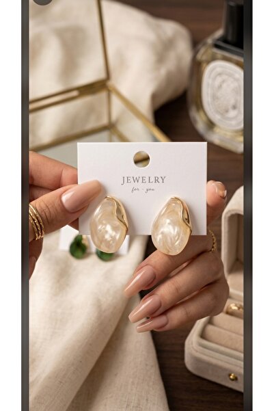 İNİTİUM Stainless Steel Gold Detailed Vintage Stylish and Trendy Earrings