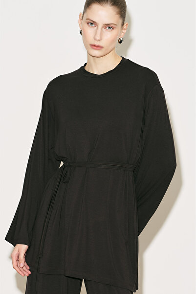 Manuka Easy Belted Comfortable Blouse Brown