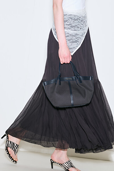Manuka Канава с шевове, детайлна мини чанта, тъмно синьо