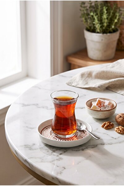 Paşabahçe Bakır Geo Porselen Çay Tabağı