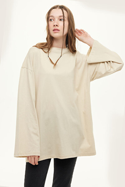 Manuka Wide Sleeve Oversize Tshirt Beige