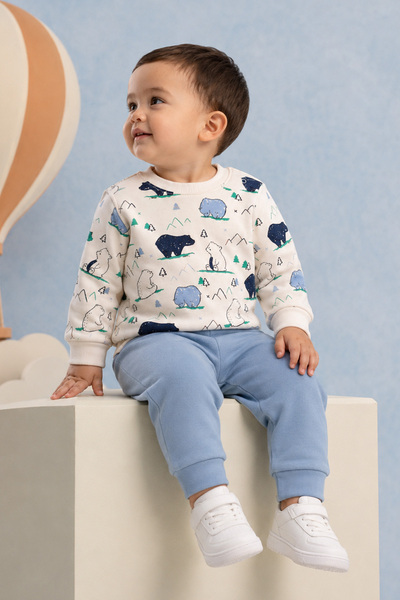 Rocha Baby مجموعة Rocha Baby Mountain and Teddy Bear منقوش المكونة من قطعتين ...