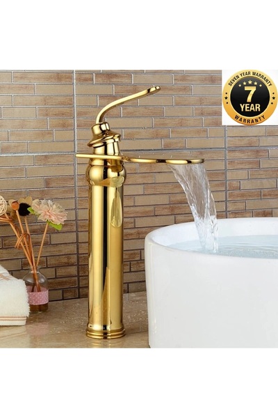 OEM Bathroom Bowl Sink Faucet Gold Dore New Waterfall 7 Years Warranty Imported