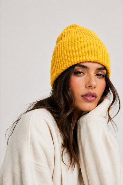 Adalua Wool Beret Women Men Unisex Winter Hat Yellow