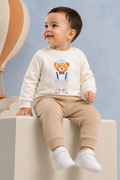 Rocha Baby مجموعة Rocha Baby Boy Teddy Bear مطبوع المكونة من قطعتين - سترة وب...