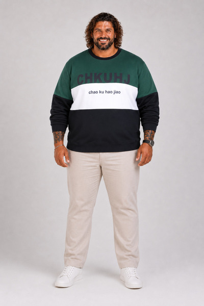 MocGrande Large Size Crew Neck 3Ip Sweat Chao Ku 25721 Nefti