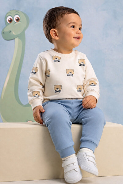 Rocha Baby Rocha Baby Bow Tie Teddy Bear Printed 2-Piece Set - Cotton Sweatsh...