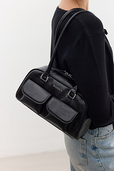 Manuka Retro Bag with Pockets Black