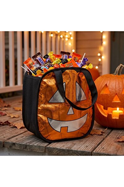 Eurowrap Pungă cu dulciuri de Halloween, metalică, model de dovleac,