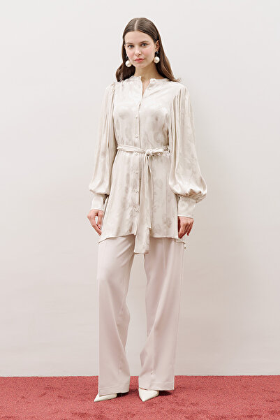 Manuka Jacquard Satin Shirt Vanilla