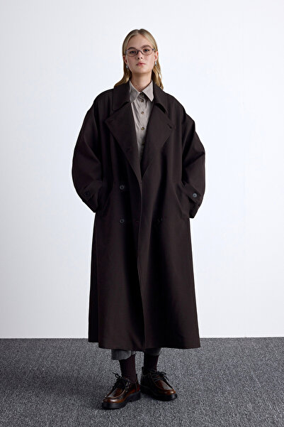 Manuka Nicola Kruvaze Trench Coat Dark Brown