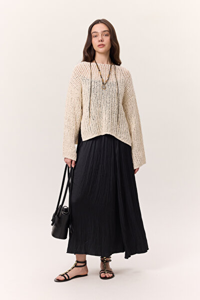 Manuka CRUSH SATEN SKIRT CHARCOAL -> CRUSH SATEN SKIRT CHARCOAL