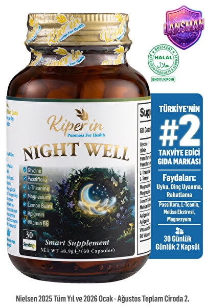 Kiperin Night Well | Derin Uyku ve Rahatlama | Apigenin, Magnezyum, Melisa, G...