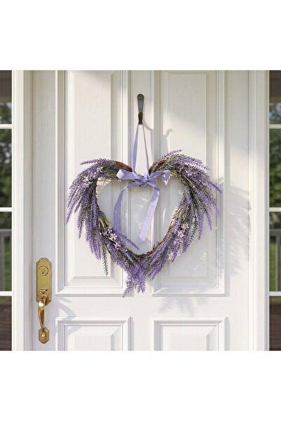 Generic Brand Coronita decorativa inima cu lavanda artificiala pentru usa sau...