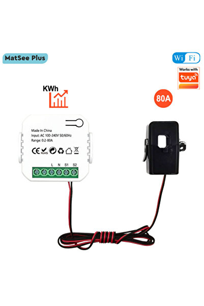 Choice Smart Life WiFi Energy Meter 80A with Clamp CT App KWh Power Consumpti...