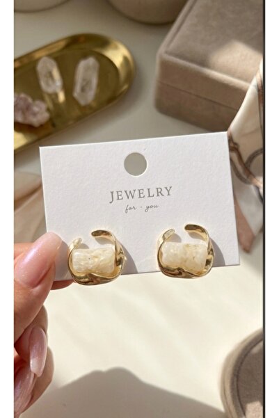İNİTİUM Stainless Steel Gold Stylish Vintage Trendy Earrings