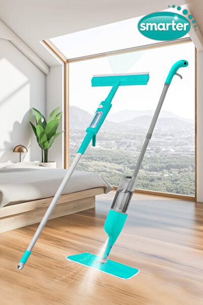 SMARTER MEGA 2 Lİ SHINY+GLASY SPREY MOP CAM SPREYİ MOP PASPAS TEMİZLİK SETİ
