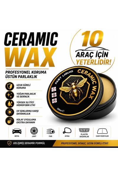 Fast Liquid Seramik Wax 200 ml | 10 Araçlık | Seramik Cila | Su İtici Boya Ko...