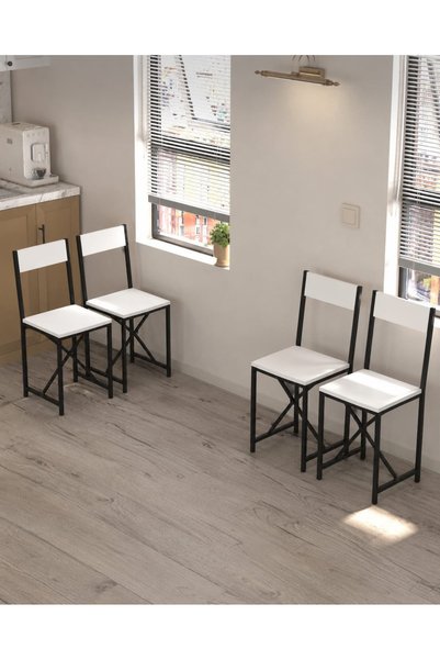 Kenzlife mutfak yemek sandalyesi arhavi byzsyh 4 adet sandalye metal