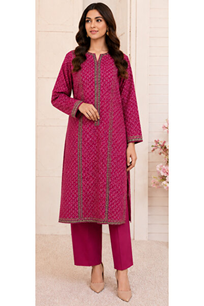 6TEEN Women’s Magenta Pink 2-Piece Embroidered Suit