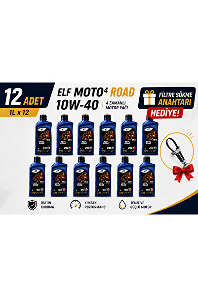 ELF MOTO 4 ROAD 10W40 Motosiklet Motor Yağı Yüksek Performanslı Motor Korumas...