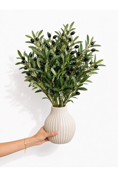 Beitna Helw Set of 5 High-Density Artificial Olive Branches — 50 cm Each