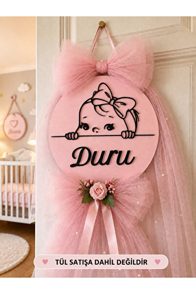 Runc Design Kişiye Özel Ahşap Bebek Kapı Süsü | Yeni Doğan Hastane Odası & Be...