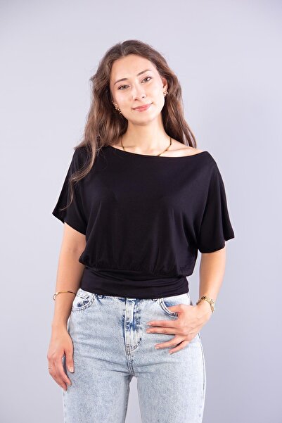Mckanzie 6982 (N-2802) Boat Neck Short Sleeve Tunic Blouse
