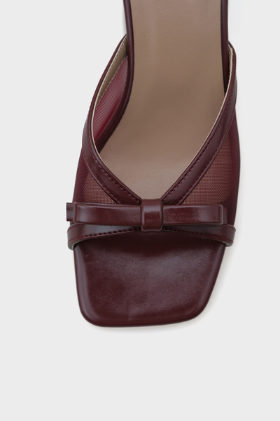 Capone Outfitters Midge Orta Topuklu Fileli Fiyonklu Kadın Terlik